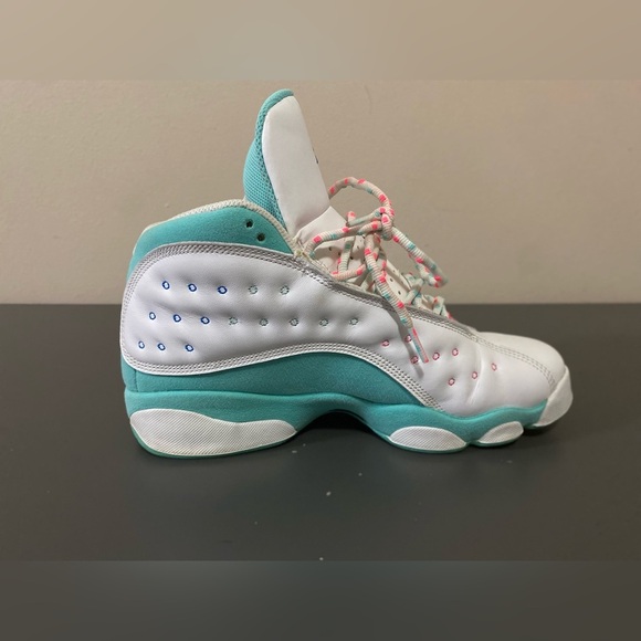 Air Jordan 13 Retro White and Aurora Green Teal DS GS - Size 7y - Picture 9 of 14